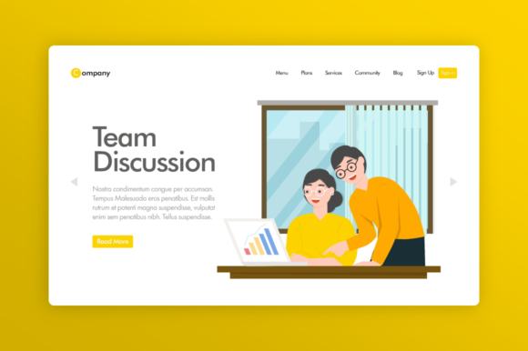 Download Website Illustration - Team Discussion - Discussion Collection