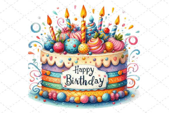Download Watercolor Birthday Cake Clipart - Birthday Collection