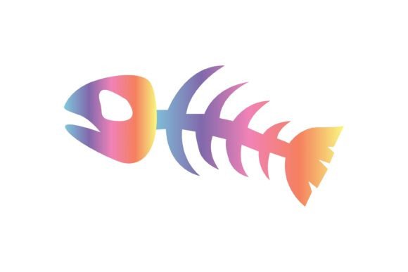 Download Fishbone Pastel Metallic Sticker Design - Pastel Collection