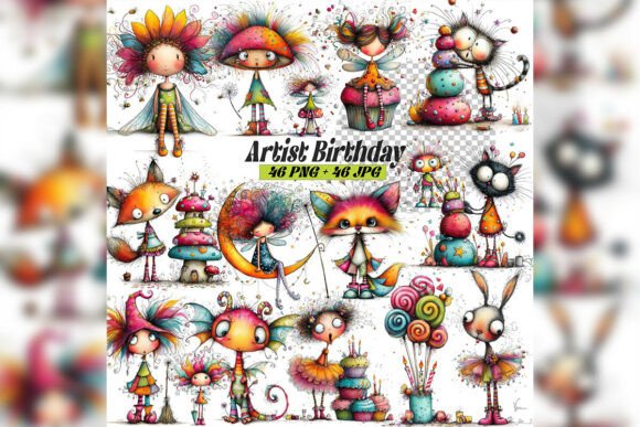 Download Whimsical Artist Birthday Cake - Birthday Collection