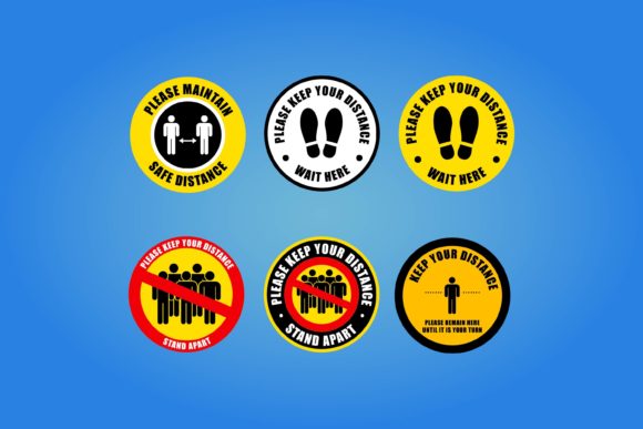 Download Keep Safe Distance Icon Vector - Premium Resources