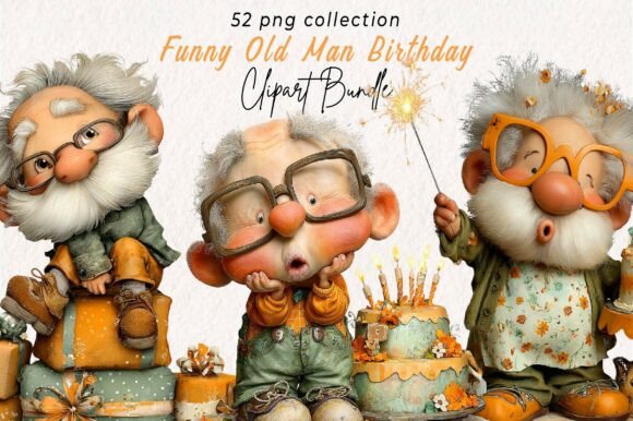 Download Funny Old Man Birthday Clipart - Birthday Collection