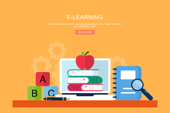 Download E-Learning and Online Education Banner - Education Collection
